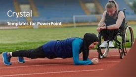  Presentation with inspiring - Presentation design enhanced with two-strong-and-inspiring-women background and a ocean colored foreground