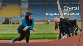  Presentation with inspiring - PPT theme featuring two-strong-and-inspiring-women background and a ocean colored foreground