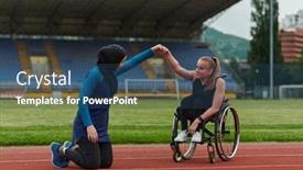  Presentation with muslim women - Presentation featuring two-strong-and-inspiring-women background and a ocean colored foreground