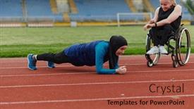  Presentation with muslim women - Slide deck consisting of two-strong-and-inspiring-women background and a red colored foreground