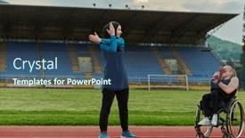  Presentation with inspiring - Presentation theme enhanced with two-strong-and-inspiring-women background and a ocean colored foreground