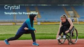  Presentation with inspiring - Presentation theme enhanced with two-strong-and-inspiring-women background and a ocean colored foreground