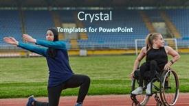  Presentation with muslim women - Presentation theme with two-strong-and-inspiring-women background and a ocean colored foreground