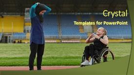  Presentation with inspiring - Presentation featuring two-strong-and-inspiring-women background and a wine colored foreground