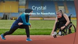  Presentation with muslim women - PPT theme enhanced with two-strong-and-inspiring-women background and a ocean colored foreground