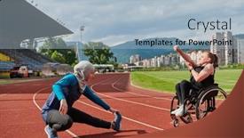  Presentation with inspiring - Presentation enhanced with two-strong-and-inspiring-women background and a light blue colored foreground