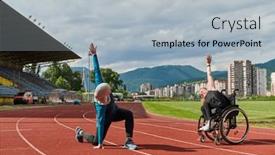  Presentation with inspiring - Slide set with two-strong-and-inspiring-women background and a light gray colored foreground