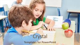  Presentation with task - Cool new theme with two students as bankers learn backdrop and a  colored foreground