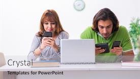  Presentation with gadget - Slide deck enhanced with two-students-in-gadget-dependency background and a lemonade colored foreground