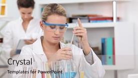  Presentation with science - Amazing slide deck having two students in science class backdrop and a soft green colored foreground