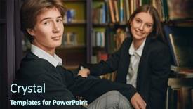  Presentation with black students - Slides with two-students-wearing-black background and a wine colored foreground