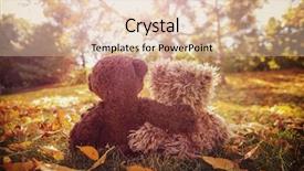  Presentation with brown bear - Presentation design consisting of two stuffed bears with their background and a lemonade colored foreground