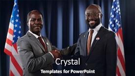  Presentation with leaders - Presentation theme enhanced with two-successful-african-american-political background and a  colored foreground