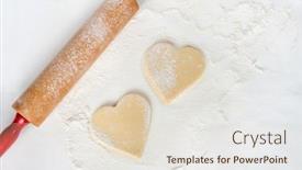  Presentation with cookie - Presentation theme with two-sugar-cookie-dough-hearts background and a lemonade colored foreground