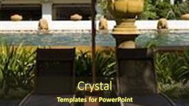  Presentation with luxury hotel - PPT theme consisting of two-sunbed-in-a-luxury background and a tawny brown colored foreground