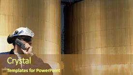  Presentation with fuel storage - Presentation theme enhanced with two sunlit fuel-storage tank background and a tawny brown colored foreground