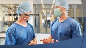  Presentation with intensive care - Slide deck consisting of two-surgeons-in-blue-surgical background and a mint green colored foreground