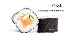  Presentation with buns rolls - Theme featuring two sushi maki rolls isolated background and a white colored foreground
