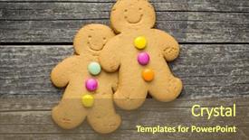  Presentation with old men - Presentation design consisting of two sweet gingerbread men background and a tawny brown colored foreground