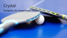  Presentation with sport blue - PPT theme enhanced with two table tennis or ping background and a light blue colored foreground