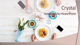  Presentation with drinking water - Colorful slides enhanced with drinking water on wooden table backdrop and a lemonade colored foreground
