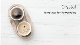  Presentation with hot and cold coffee cup - Presentation design consisting of two take away coffee cups background and a white colored foreground