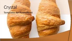  Presentation with two wheeler - Presentation theme having two tasty buttery croissants isolated background and a yellow colored foreground