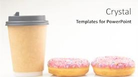  Presentation with coffee donuts - Beautiful presentation featuring two-tasty-donuts-with-disposable backdrop and a cream colored foreground