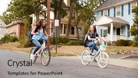  Presentation with teen - Cool new presentation with two teen girlfriends ride past backdrop and a coral colored foreground