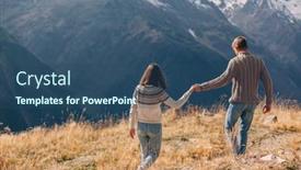  Presentation with walking nordic - Slides with two-teenage-friends-dressed background and a ocean colored foreground