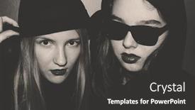  Presentation with girls night - Slide deck consisting of two-teenage-girls-in-dark background and a dark gray colored foreground