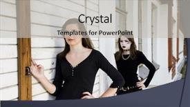  Presentation with teenagers - Audience pleasing slides consisting of two teenagers against wooden wall backdrop and a light gray colored foreground