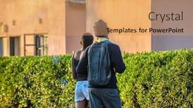  Presentation with teenagers - Amazing presentation having two-teenagers-standing-between-poor backdrop and a coral colored foreground