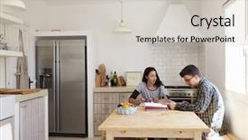  Presentation with study - Presentation design with two teenagers using laptop study background and a light gray colored foreground