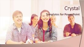  Presentation with meditation children education school - Slide deck consisting of two teenagers with notebooks amd background and a lemonade colored foreground