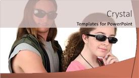  Presentation with teens - Slides with two teens wearing sunglasses and looking cool background and a lemonade colored foreground