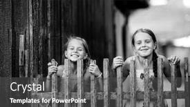  Presentation with black girls - Slides enhanced with two-ten-year-old-girls background and a dark gray colored foreground