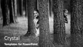  Presentation with black girls - PPT theme with two-ten-year-old-girls background and a dark gray colored foreground