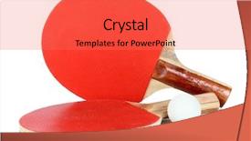  Presentation with pink 80s disco ball - PPT layouts having two tennis balls - ping-pong rackets and ball isolated background and a coral colored foreground