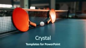  Presentation with sports table tennis - PPT theme having two tennis rackets and ball background and a ocean colored foreground