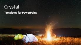  Presentation with starry night - PPT layouts having two-tents-lighted background and a black colored foreground