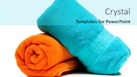  Presentation with background - Cool new presentation with two-terry-cloth-bath-towels backdrop and a cyan colored foreground