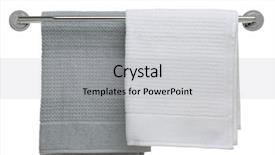  Presentation with bathroom - PPT theme enhanced with towels on a bathroom rail background and a light gray colored foreground