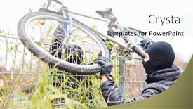  Presentation with bicycle - Beautiful PPT theme featuring two-thieves-in-bicycle-theft backdrop and a white colored foreground