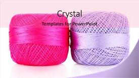  Presentation with thread - Cool new PPT theme with two thread bobbins isolated on white backdrop and a coral colored foreground