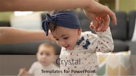  Presentation with toddlers - PPT layouts with two-toddlers-smiling-confident-standing background and a coral colored foreground