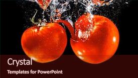  Presentation with acrylic in water - Colorful presentation theme enhanced with two tomato in the water backdrop and a  colored foreground