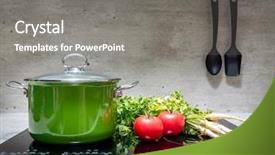  Presentation with enamel - Audience pleasing presentation consisting of two tomatoes on black induction backdrop and a gray colored foreground