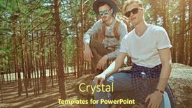  Presentation with hike forest - Presentation having two-tourists-hikers-sat-down background and a tawny brown colored foreground