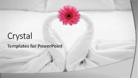  Presentation with flower - Cool new presentation theme with two towel swans and flower backdrop and a  colored foreground